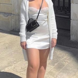 White satin dress